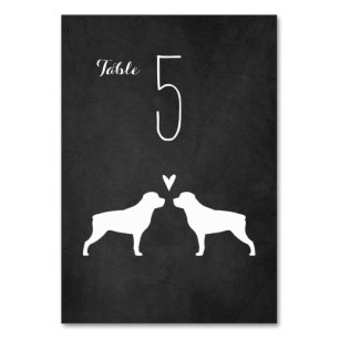 Rottweiler Dog Silhouettes Huwelijksreceptie Kaart
