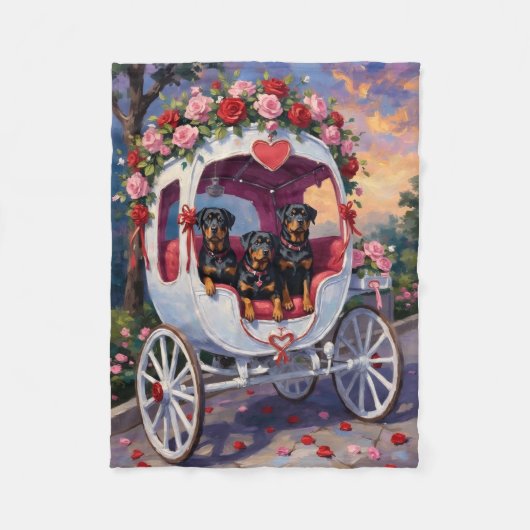Rottweiler Dog Valentine's Day Fleece Deken (Voorkant)
