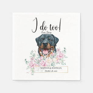 Rottweiler Dog Wedding Cocktail Napkins Servet
