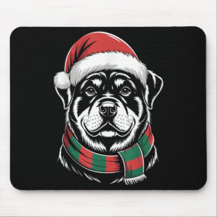 Rottweiler Dog Xmas Santa Hat Sjaal Kerstkosten Muismat