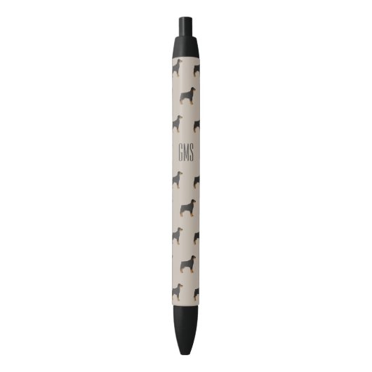 Rottweiler Dogs Pattern Monogrammed Pen (Voorkant Verticaal)