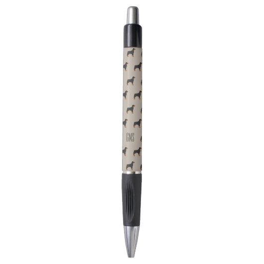 Rottweiler Dogs Pattern Monogrammed Pen (Voorkant Verticaal)