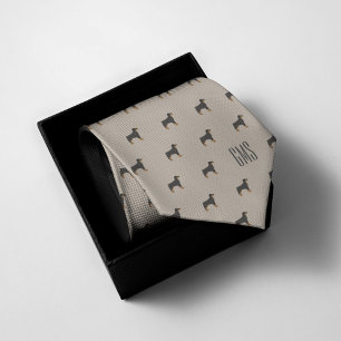 Rottweiler Dogs Pattern Monogrammed Stropdas