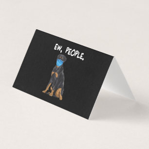 Rottweiler een paar mensen hond die mondkapje draa kaart