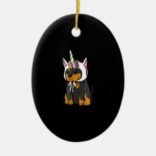Rottweiler Eenhoorn Hond Keramisch Ornament