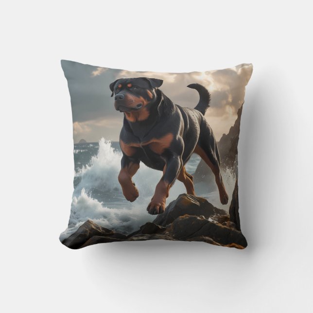 Rottweiler Elegant Sierkussen (Voorkant)