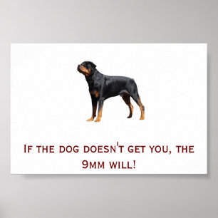 Rottweiler en 9 mm poster