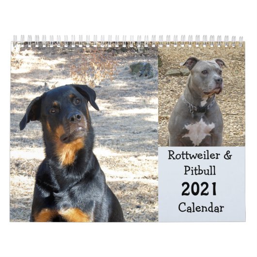 Rottweiler en Pitbull Calendar Kalender (Hoes)