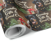 Rottweiler Feestelijke Kerstvakantie Cadeaupapier (Rol Hoek)
