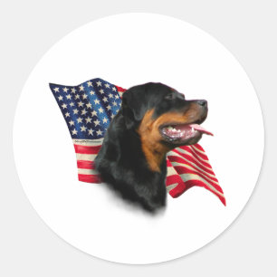 Rottweiler Flag Ronde Sticker