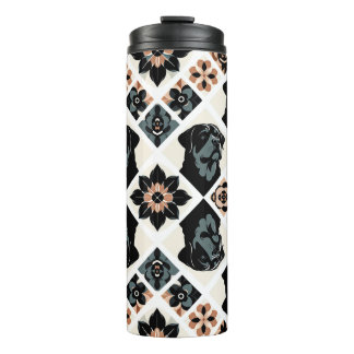 Rottweiler Floral Geometric Pattern Thermosbeker