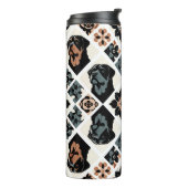 Rottweiler Floral Geometric Pattern Thermosbeker (Gedraaid links)
