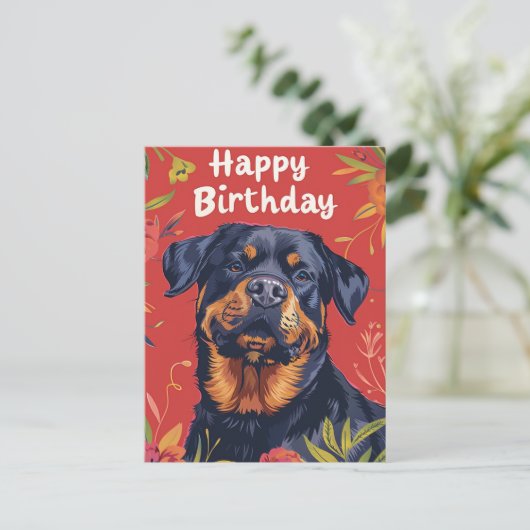 Rottweiler Gefeliciteerd Briefkaart (Staand voorkant)