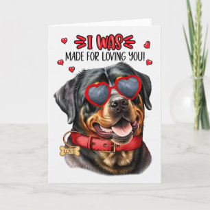 Rottweiler gemaakt om van u Valentijn te houden Feestdagen Kaart
