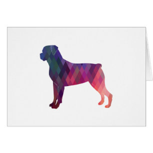 Rottweiler Geo Pattern Silhouette Purple Card