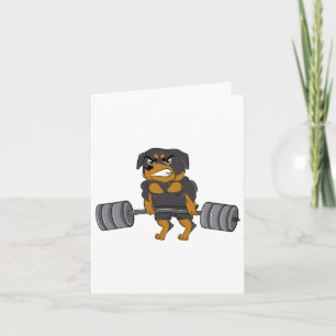 Rottweiler Gewichtheffen Bodybuilding Hond Shirt V Kaart