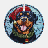 Rottweiler Glas in lood Kerst Glas Ornament (Achterkant)
