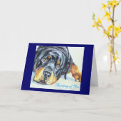 Rottweiler Greeting Cards / Notecards Kaart (Gele Bloem)