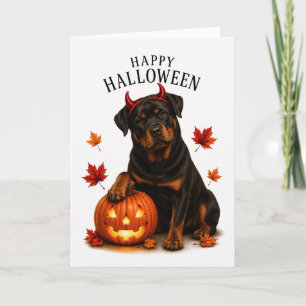Rottweiler Halloween Duivels Honden Kaart