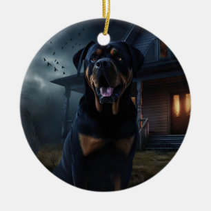 Rottweiler Halloween Engverstorend Keramisch Ornament