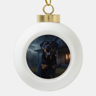 Rottweiler Halloween Engverwekkend Keramische Bal Ornament