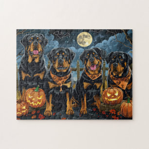 Rottweiler Halloween Griezelen Legpuzzel