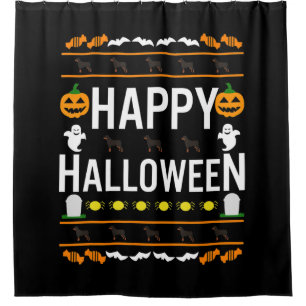 Rottweiler Halloween Lazy Ugly Costume Dog T-Shirt Douchegordijn