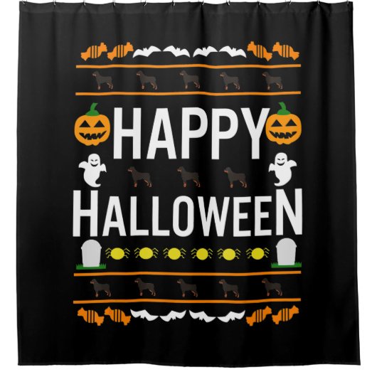 Rottweiler Halloween Lazy Ugly Costume Dog T-Shirt Douchegordijn (Voorkant)