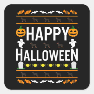 Rottweiler Halloween Lazy Ugly Costume Dog T-Shirt Vierkante Sticker