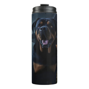Rottweiler Halloween Scary Thermosbeker