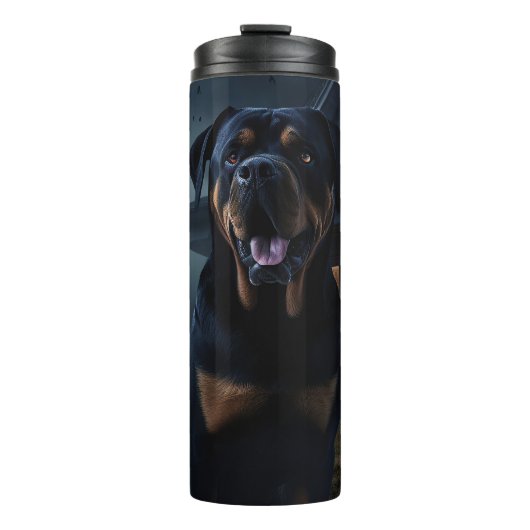 Rottweiler Halloween Scary Thermosbeker (Voorkant)