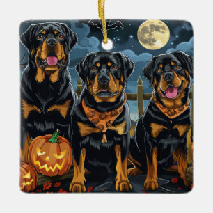 Rottweiler Halloween Spooky Keramisch Ornament