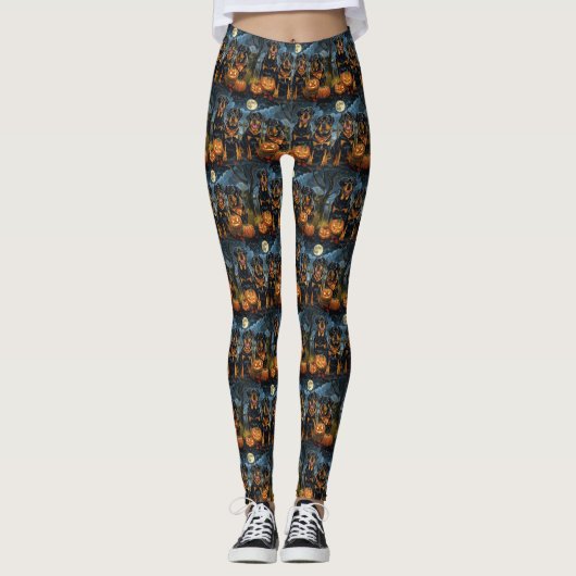 Rottweiler Halloween Spooky Leggings (Voorkant)