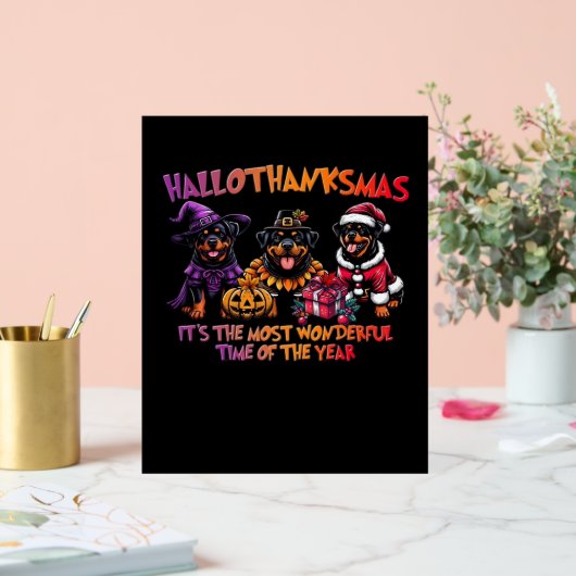 Rottweiler Halloween Thanksgiving Christmas Classi Acryl Bord (Huwelijk)