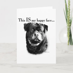 Rottweiler Happy Face Feestdagen Kaart
