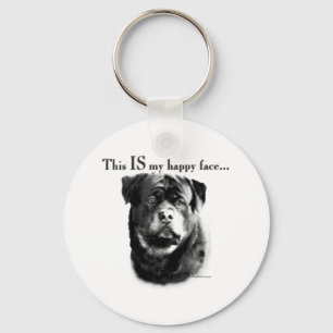 Rottweiler Happy Face Sleutelhanger