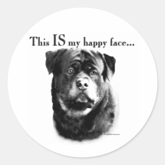 Rottweiler Happy Face Sticker (Voorkant)