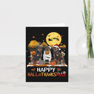Rottweiler Happy Hanksmas Halloween Thanksgi Kaart