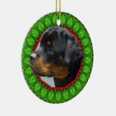 Rottweiler Happy Howliday Keramisch Ornament (Rechts)