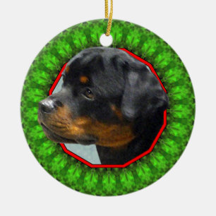 Rottweiler Happy Howliday Keramisch Ornament
