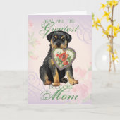 Rottweiler Heart mama Kaart (Gele Bloem)