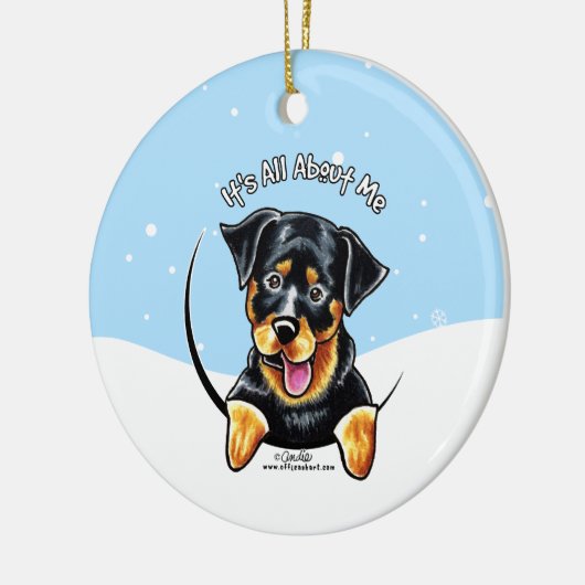 Rottweiler heeft alles over mij. keramisch ornament (Links)