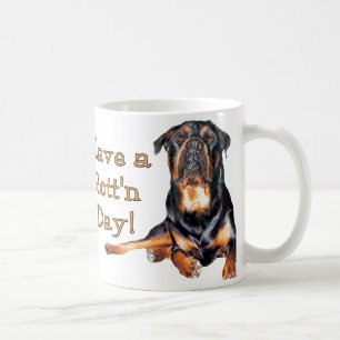Rottweiler heeft een rotdag koffiemok