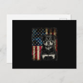 rottweiler hond 4 juli amerikaanse vlag patriottis aankondigingskaart (Voorkant / Achterkant)