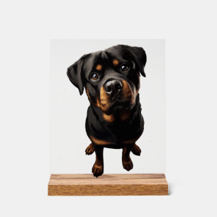 Rottweiler hond acryl bord
