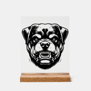 Rottweiler hond acryl bord