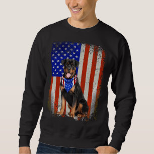 Rottweiler Hond Amerikaanse Vlag 4 juli Patriottis Trui