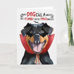 Rottweiler Hond Grappige Graaf DOGcula Halloween Feestdagen Kaart