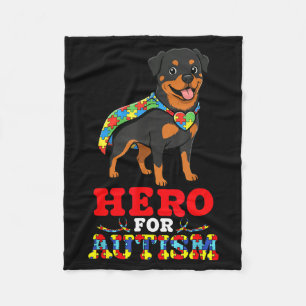 Rottweiler-hond held voor bewustwording autisme aa fleece deken
