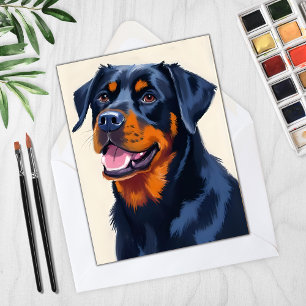 Rottweiler hond huisdier schilderij kaart
